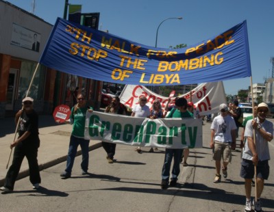 June 18. 2011: Some of the participants in the 30th Annual Winnipeg Walk for Peace. Photo: Glenn Michalchuk