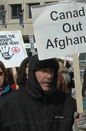 Nick Ternette at an anti-war demo in Winnipeg March 15, 2008. Photo: Paul Graham